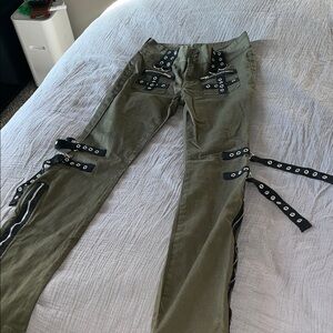Hot Topic Olive Green Flare Pants
